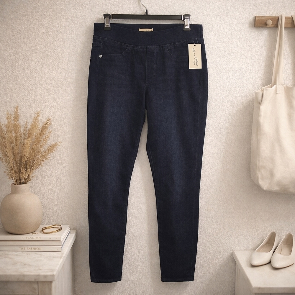 High Rise Pull On Jeggings Dark Wash Skinny Stretch 4S NWT